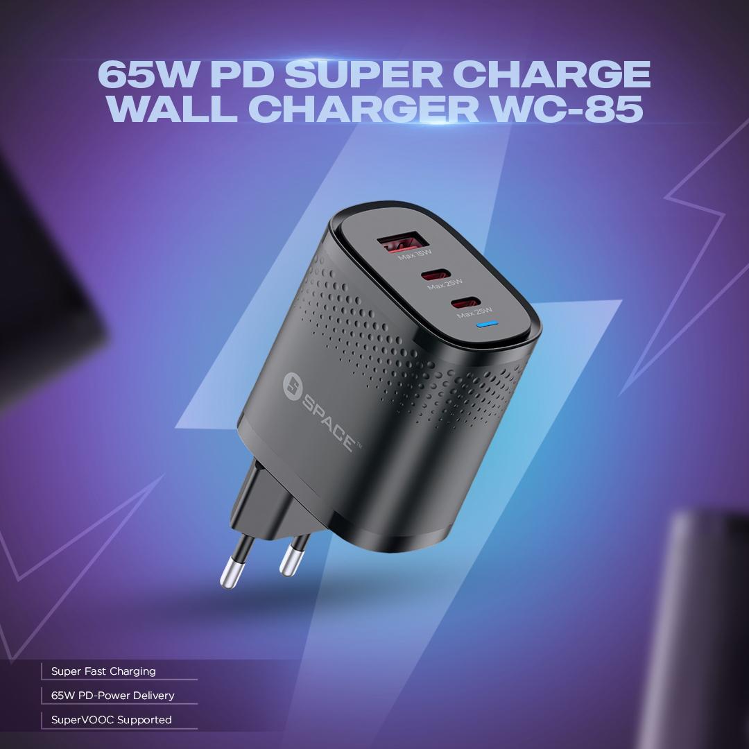 65W PD SuperCharge Wall Charger (Black Series)