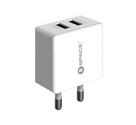 Dual Port USB 2.4A Wall Charger (w Micro USB Cable)