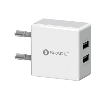 Dual Port USB 2.4A Wall Charger (w Micro USB Cable)