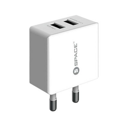 Dual Port USB 2.4A Wall Charger (w Micro USB Cable)
