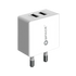 Dual Port USB 2.4A Wall Charger (w Micro USB Cable)