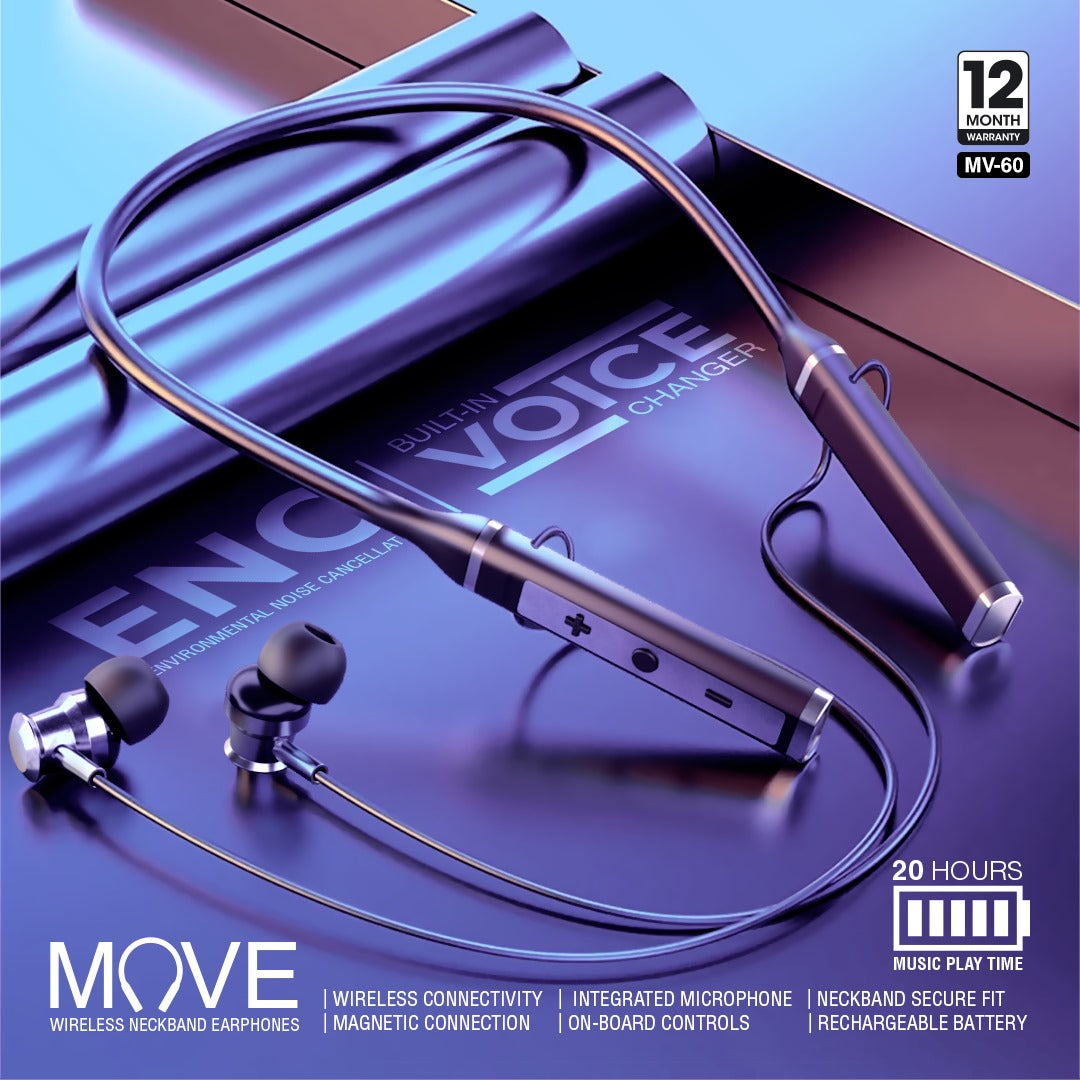 Move Wireless Neckband Earphones - Main Image