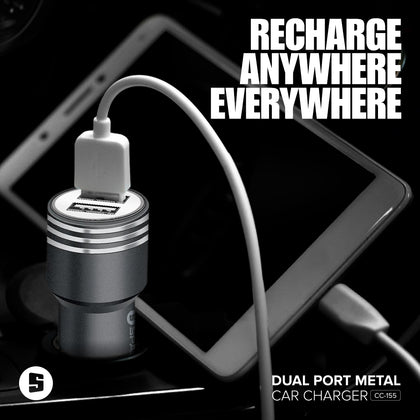 Dual Port USB 3.4A Metal Car Charger