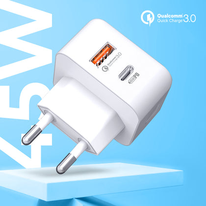 45W PD + Quick Charge 3.0 Wall Charger