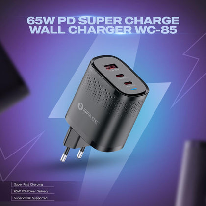 65W PD SuperCharge Wall Charger (Black Series)